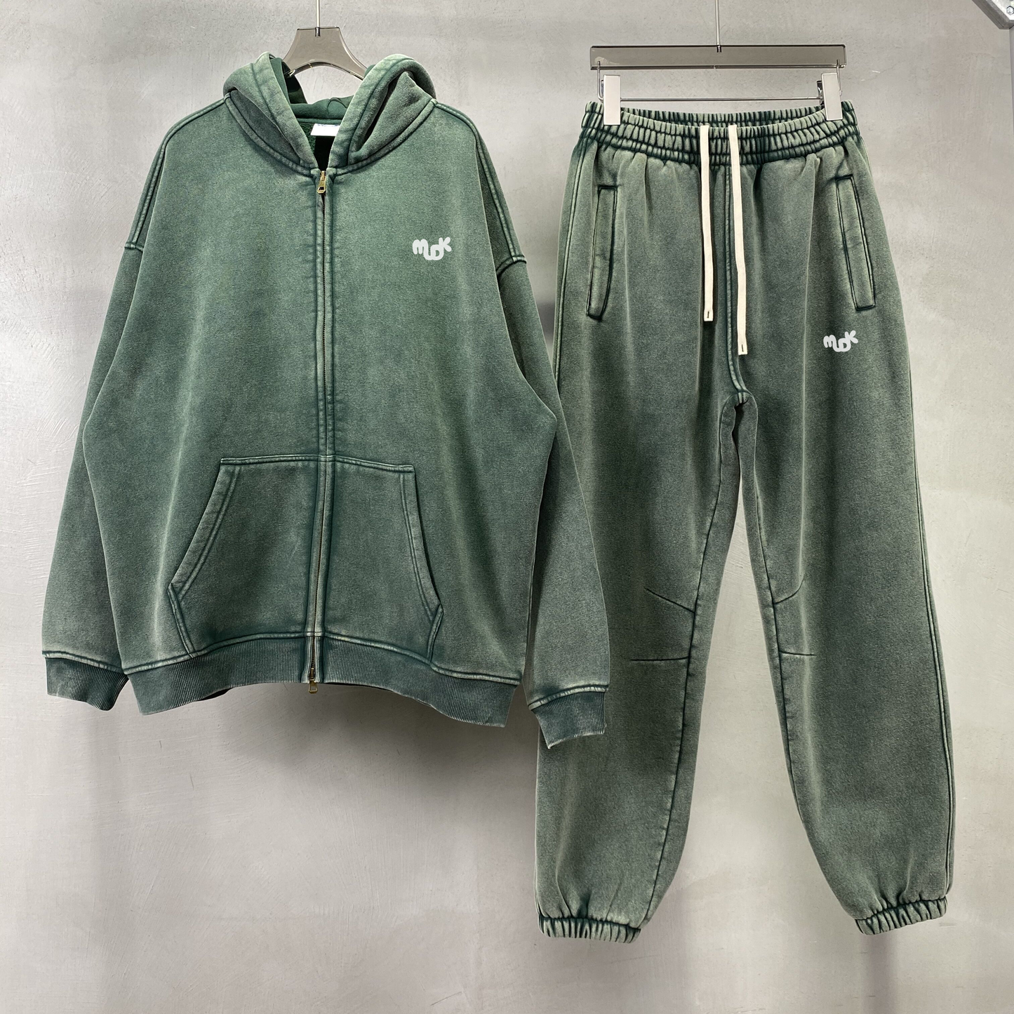 ECLIPSE Distressed Tracksuit Green
