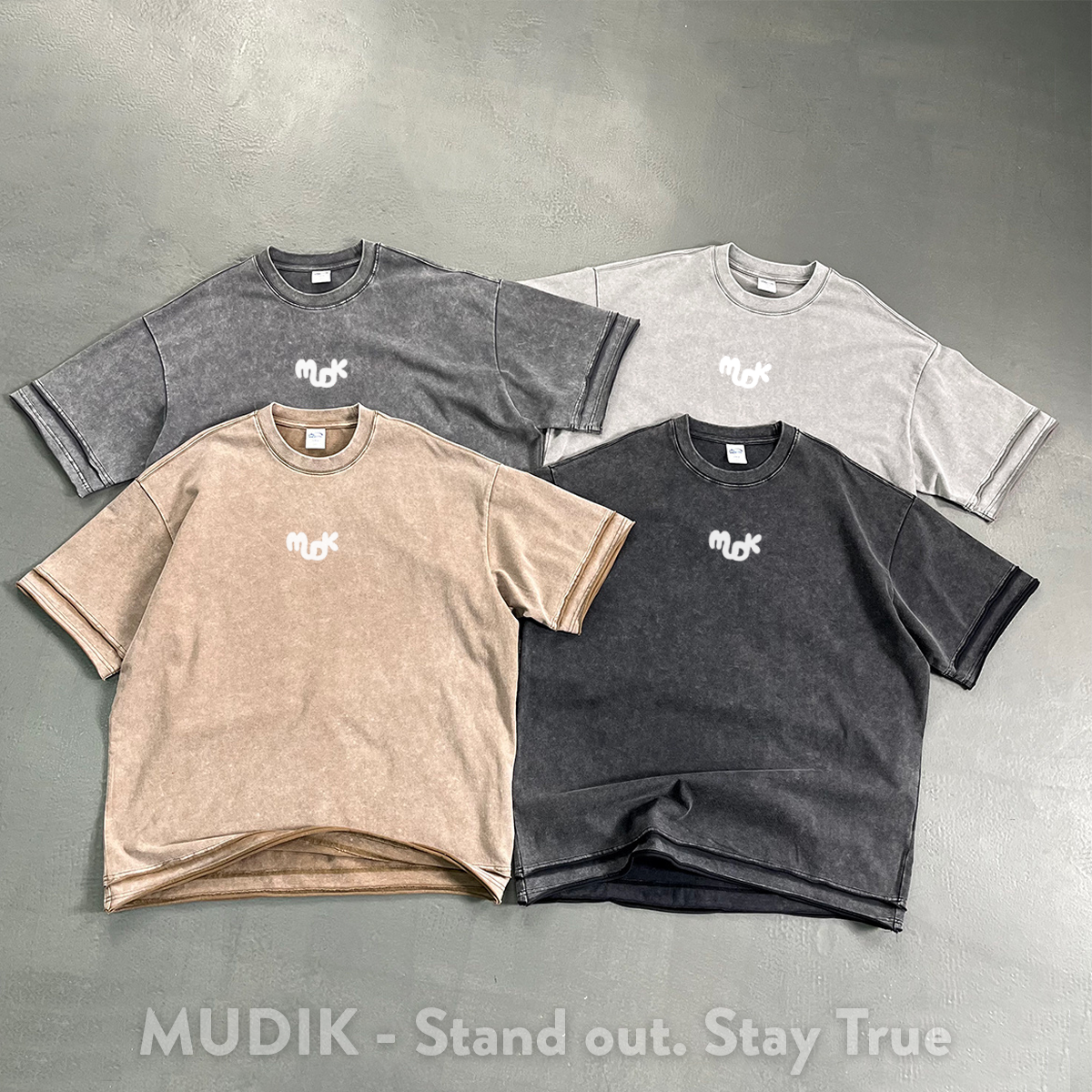 ECHO Baggy Oversized T-shirt Carbon Ash MUDIK - Stand out. Stay true.