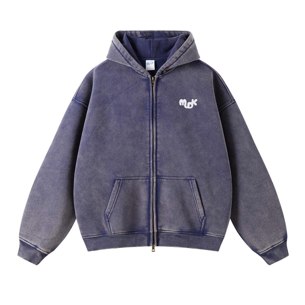 ECLIPSE Distressed Hooded Sweatshirt Dark Blue MUDIK - Stand out. Stay true.