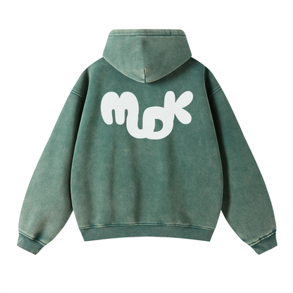 ECLIPSE Distressed Hooded Sweatshirt Green MUDIK - Stand out. Stay true.