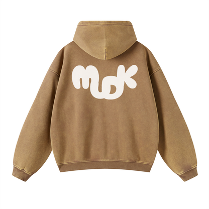 ECLIPSE Distressed Hooded Sweatshirt Khaki MUDIK - Stand out. Stay true.