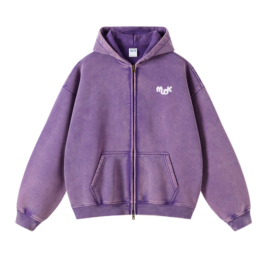 ECLIPSE Distressed Hooded Sweatshirt Purple MUDIK - Stand out. Stay true.