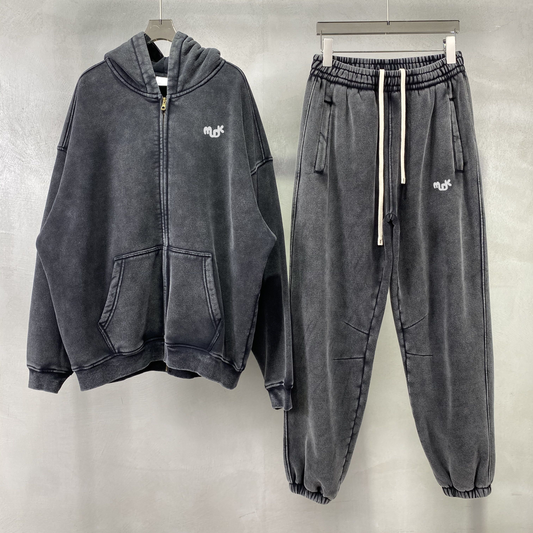 ECLIPSE Distressed Tracksuit Set Black MUDIK - Stand out. Stay true.