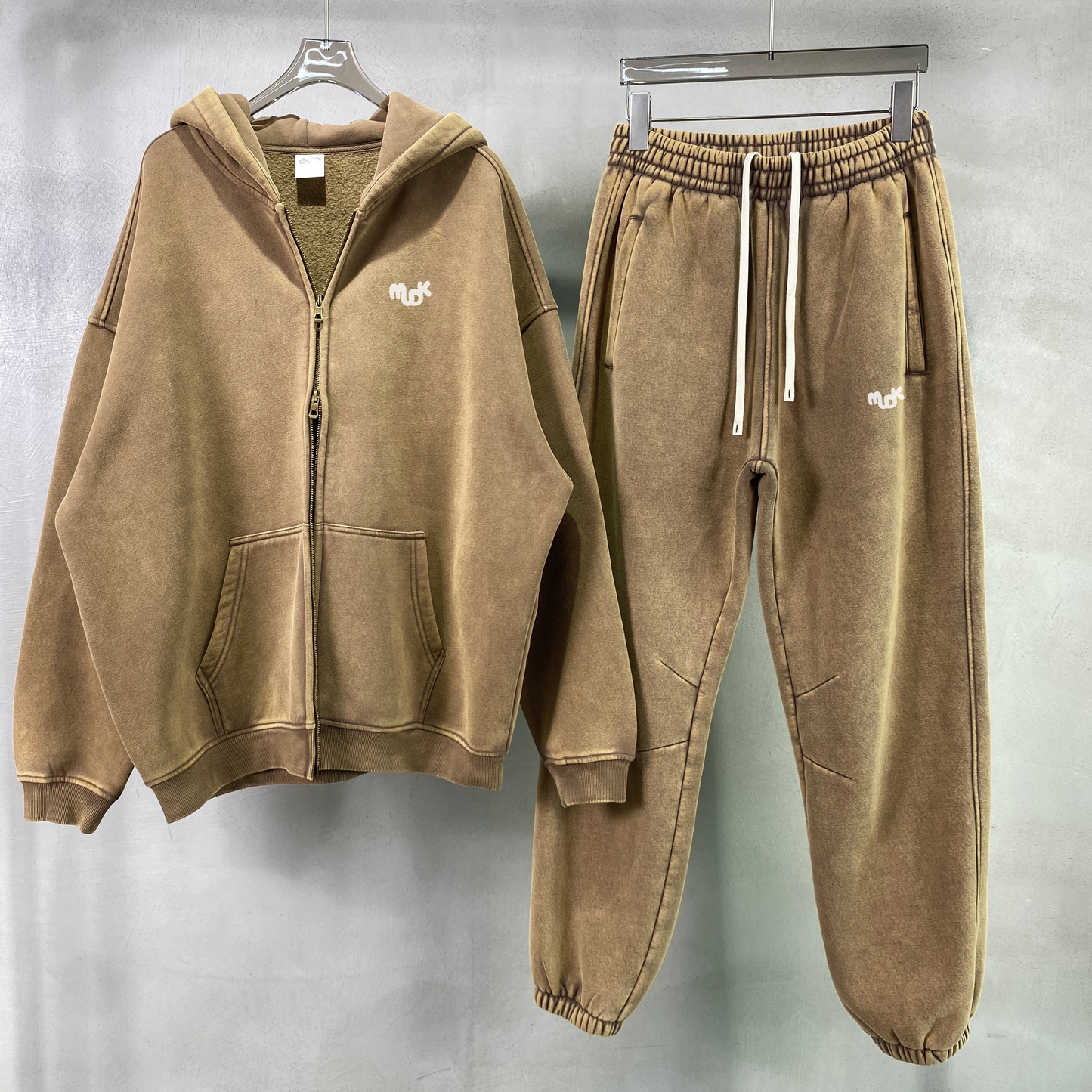 ECLIPSE Distressed Tracksuit Set Khaki MUDIK - Stand out. Stay true.