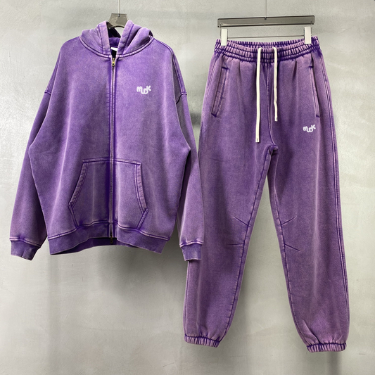 ECLIPSE Distressed Tracksuit Set Purple MUDIK - Stand out. Stay true.