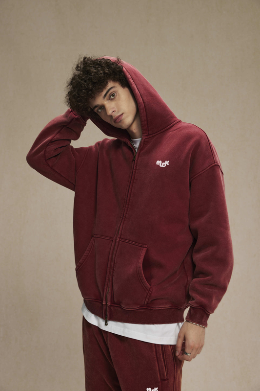 ECLIPSE Distressed Tracksuit Set Coral Red MUDIK - Stand out. Stay true.