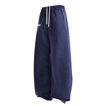 ECLIPSE Wide-leg Fleece Trousers Dark Blue MUDIK - Stand out. Stay true.