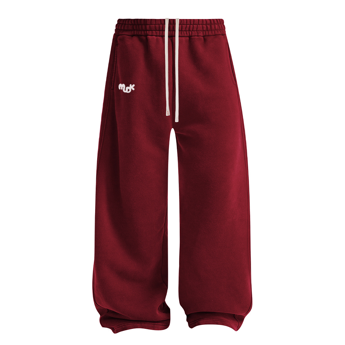 ECLIPSE Wide-leg Fleece Trousers Dark Red MUDIK - Stand out. Stay true.