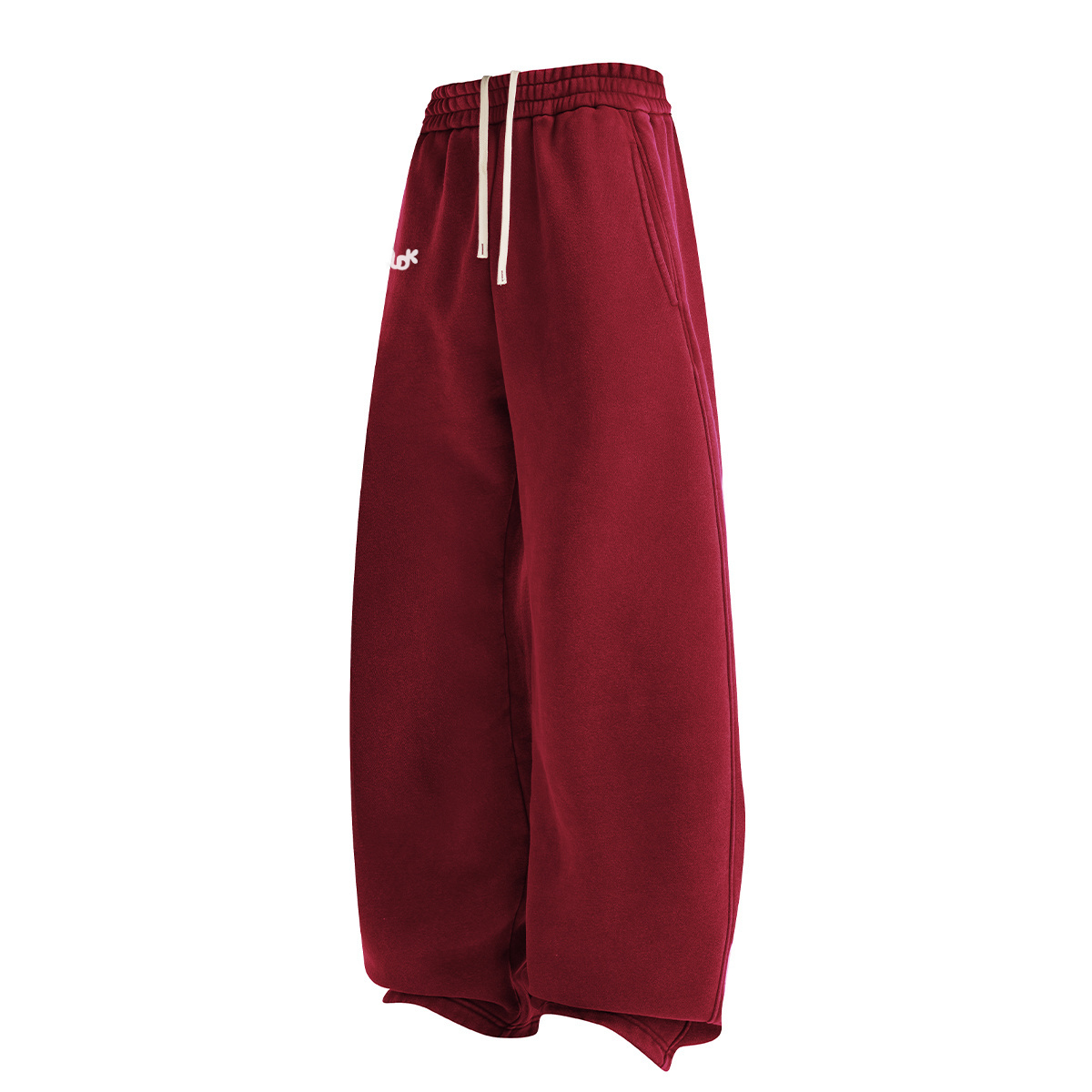 ECLIPSE Wide-leg Fleece Trousers Dark Red MUDIK - Stand out. Stay true.