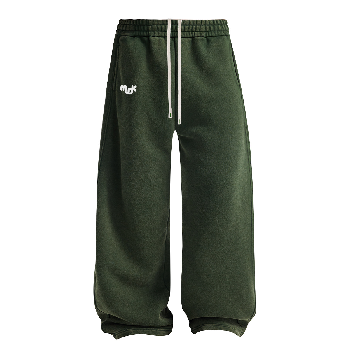 ECLIPSE Wide-leg Fleece Trousers Green MUDIK - Stand out. Stay true.