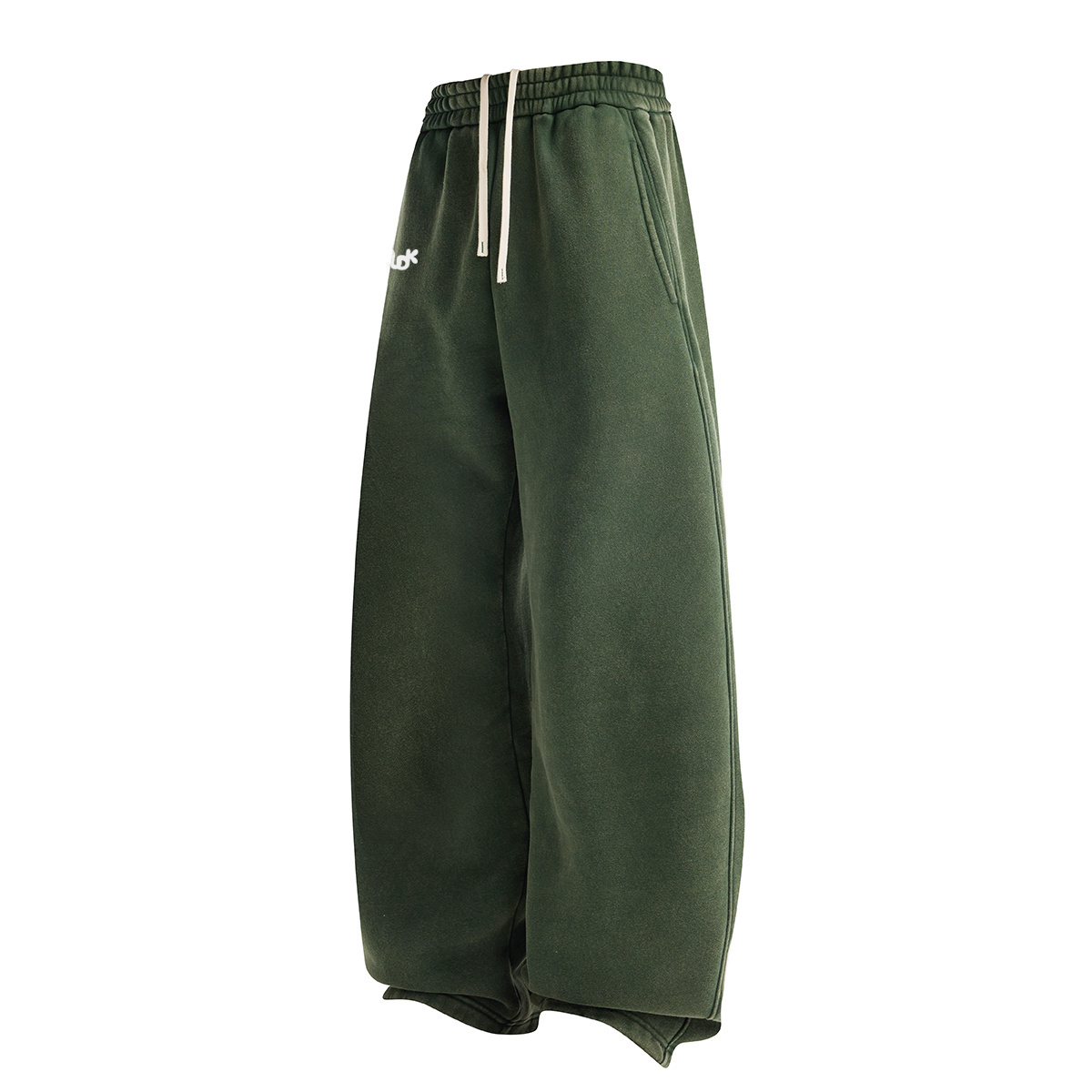 ECLIPSE Wide-leg Fleece Trousers Green MUDIK - Stand out. Stay true.
