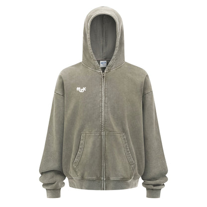 HALO Zipped Hoodie Gray Green MUDIK - Stand out. Stay true.