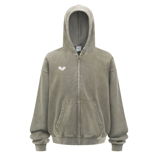 HALO Zipped Hoodie Gray Green MUDIK - Stand out. Stay true.