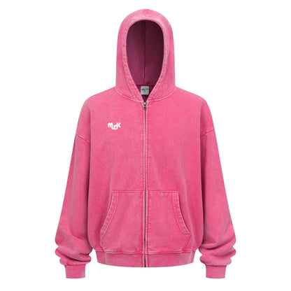 HALO Zipped Hoodie Coral Red MUDIK - Stand out. Stay true.