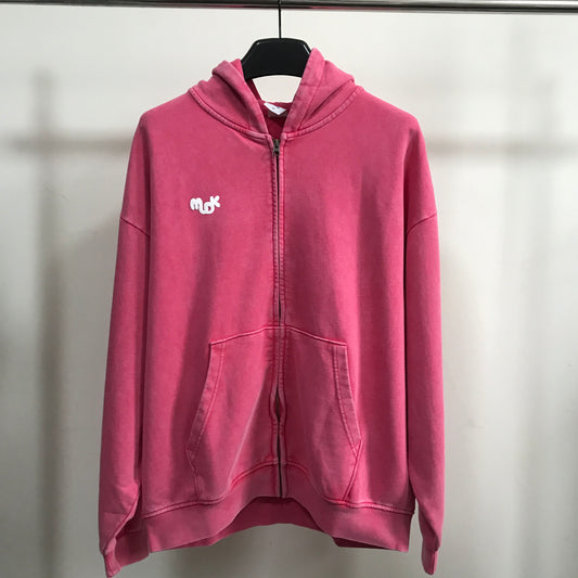 HALO Zipped Hoodie Coral Red
